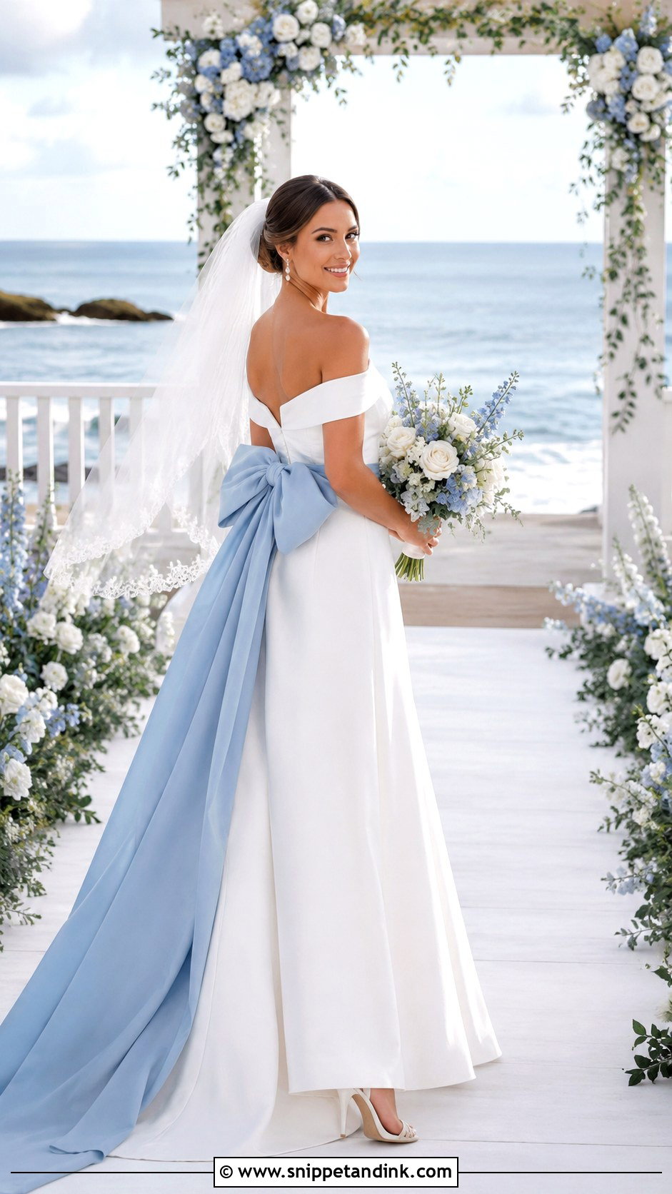 Blue Bow Wedding Dress - Snippet and Ink - 20 Big Bow Wedding Dress Ideas