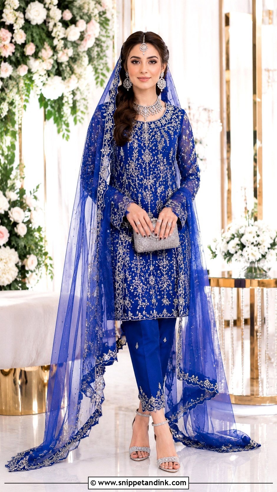 Blue Bridal Net Dupatta Salwar Suit - Snippet and Ink - 25 Bridal Salwar Suits Wedding