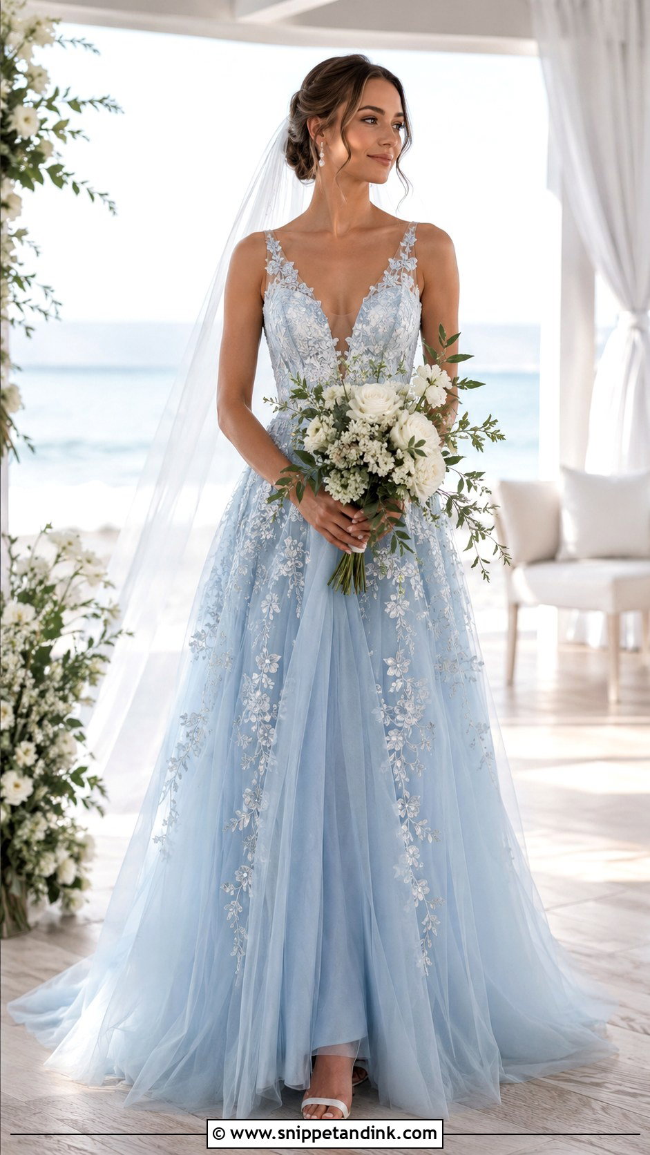 Blue Bride Dress - Snippet and Ink - 25 Elegant Bride Dress Ideas