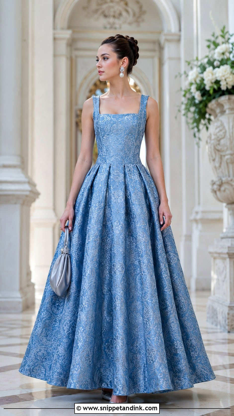Blue Brocade Ballgown - Snippet and Ink - 20 Blue Ballgown Ideas