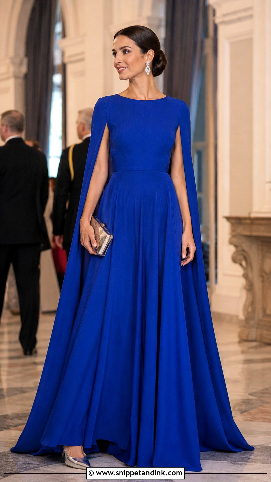 Blue Cape Sleeve Ball Gown - Snippet and Ink - 20 Ball Gown Blue Ideas