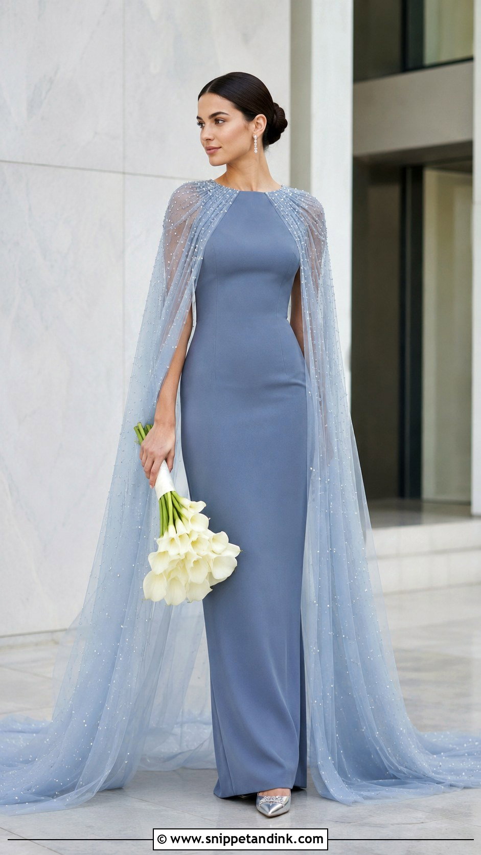 Blue Cape Wedding Dress Outfit - Snippet and Ink - 20 Blue Wedding Dress Outfit Ideas