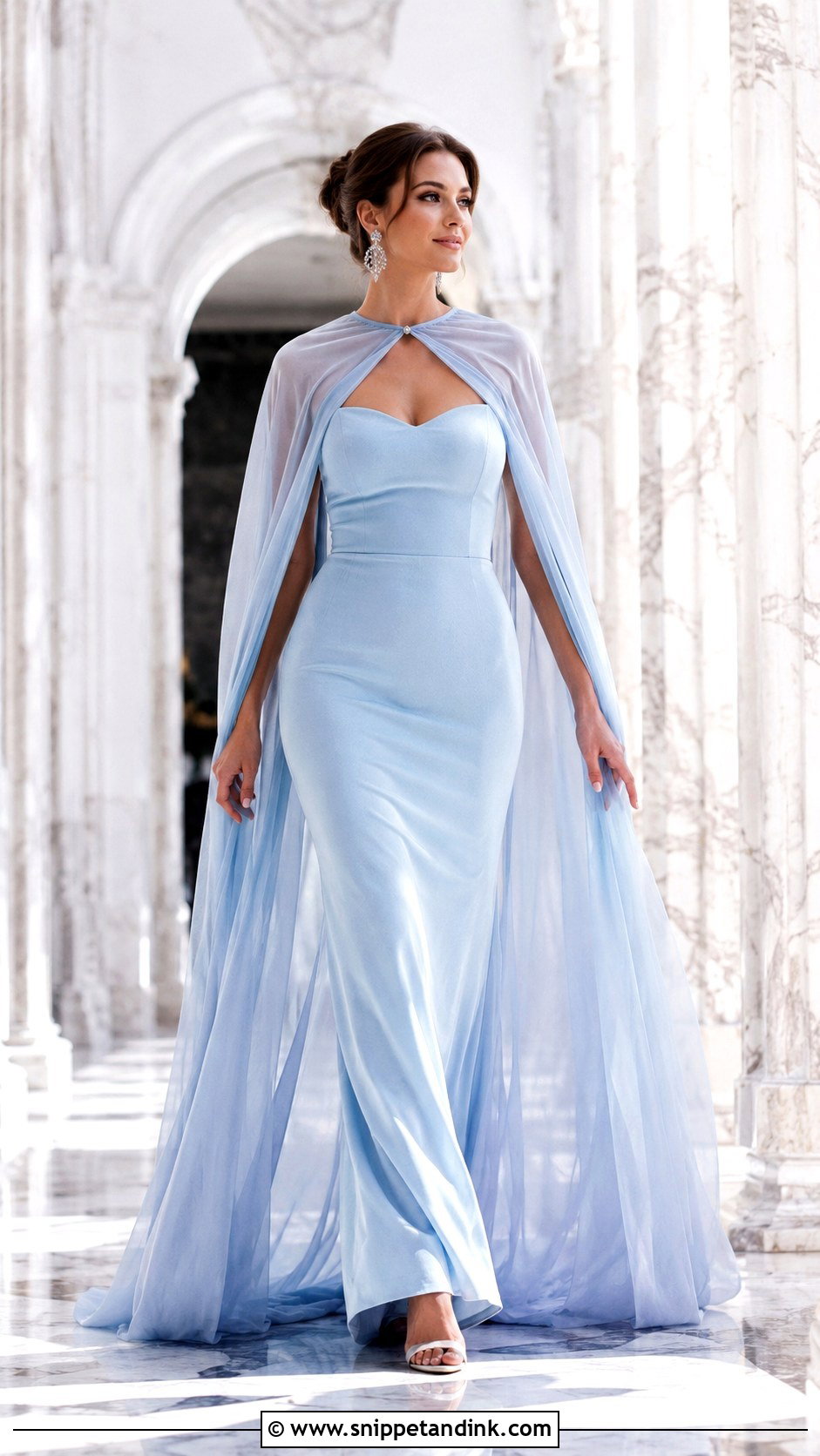 Blue Cape Wedding Gown - Snippet and Ink - 25 Blue Wedding Gowns