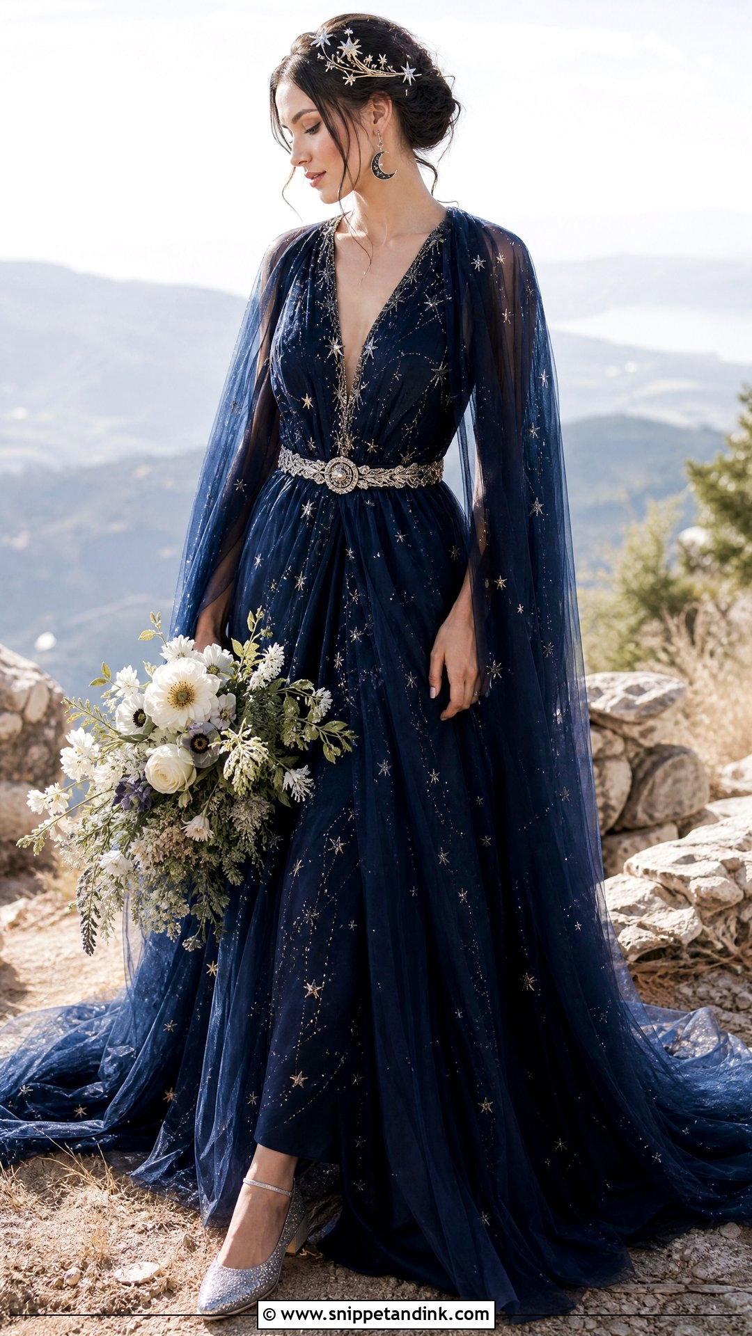 Blue Celestial Pagan Wedding Dress - Snippet and Ink - 20 Pagan Wedding Dress Ideas
