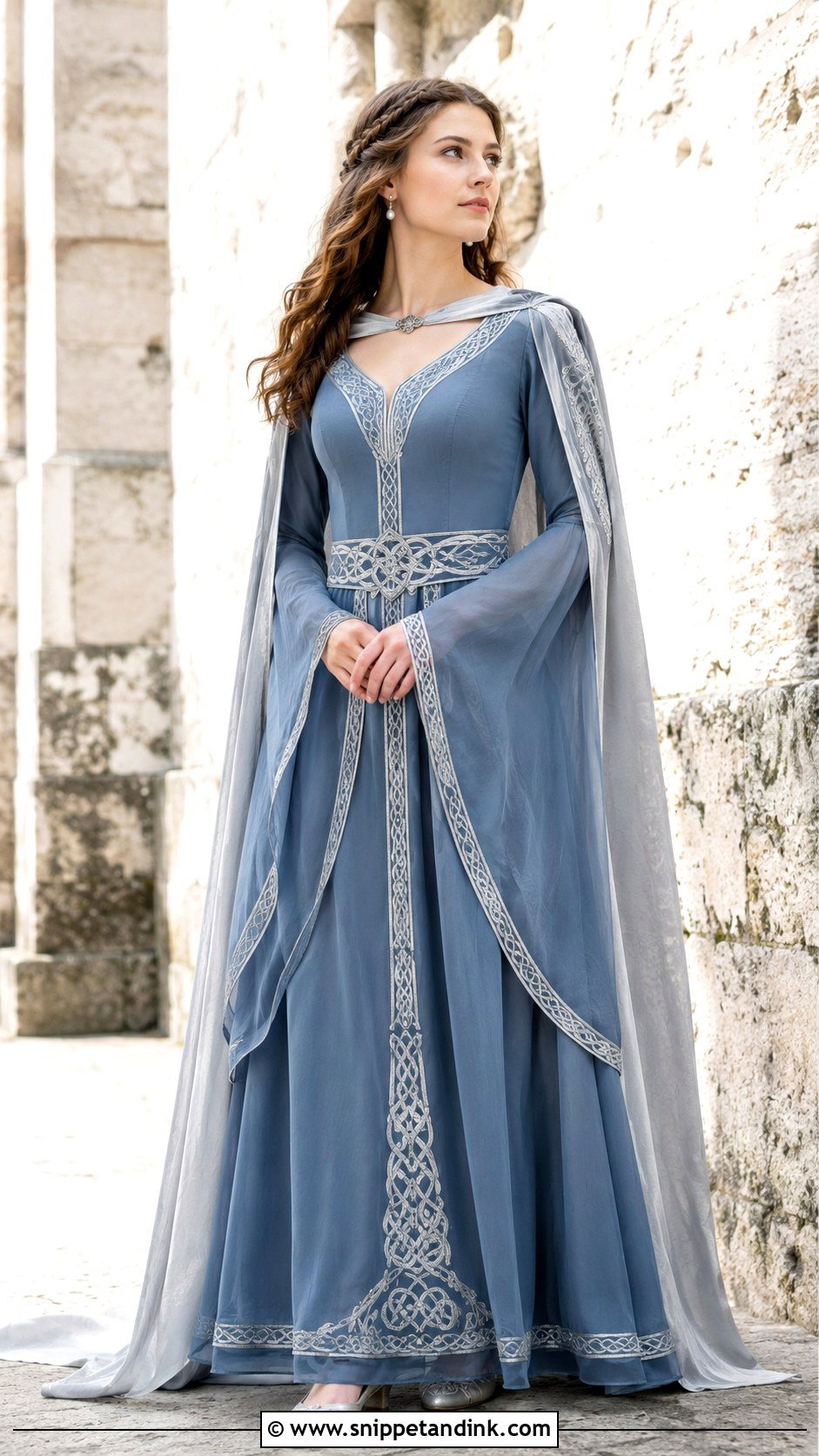 Blue Celtic Wedding Dress - Snippet and Ink - 20 Celtic Wedding Dresses