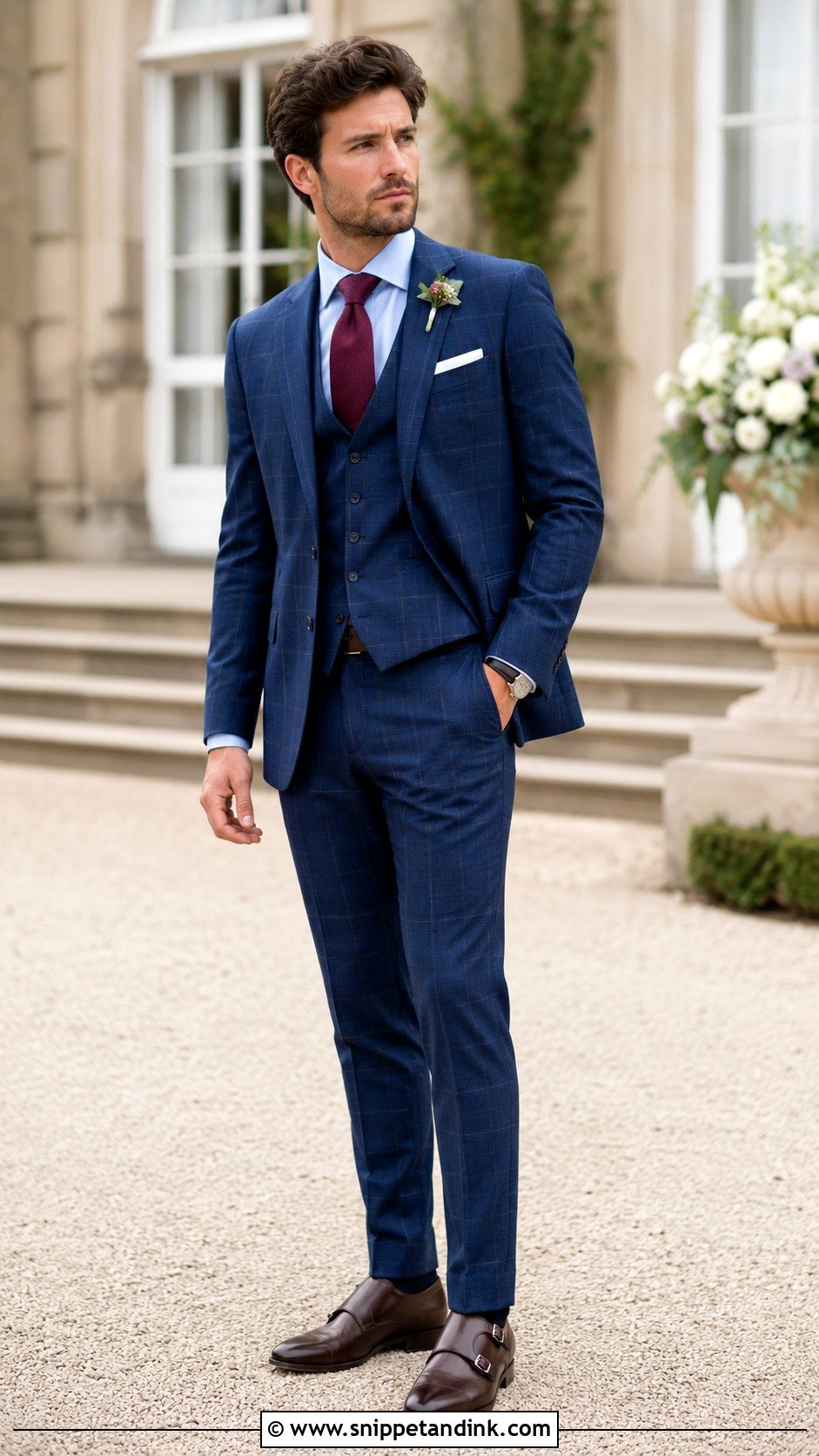 Blue Check 3 Piece Wedding Suit - Snippet and Ink - 20 3 Piece Suit Wedding Ideas