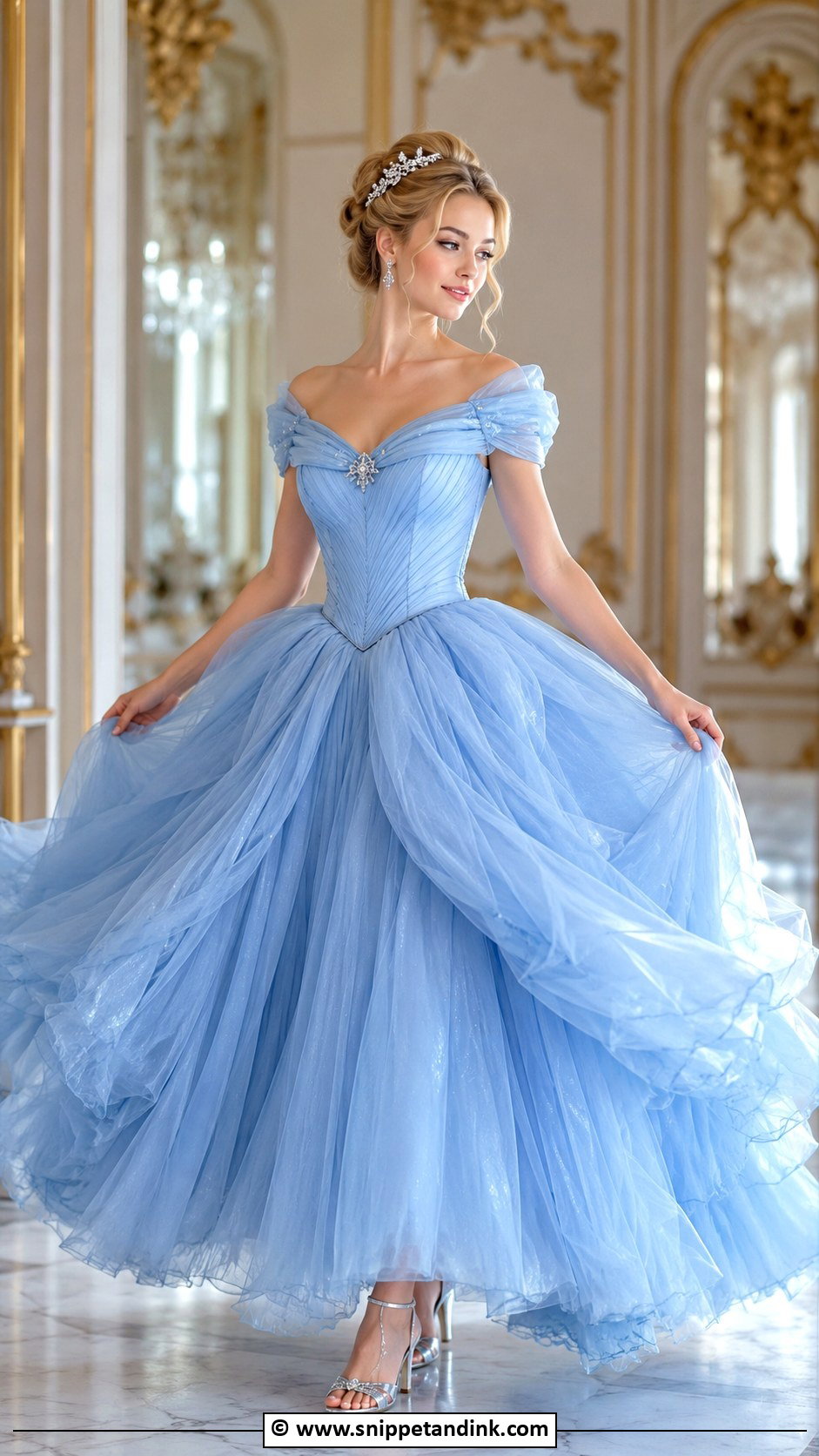Blue Cinderella Princess Gown - Snippet and Ink - 35 Princess Gown Ideas