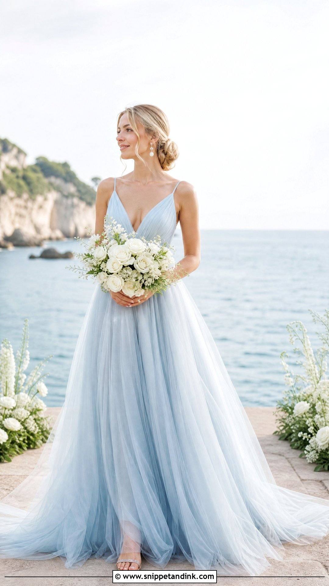 Blue Coastal Wedding Dress - Snippet and Ink - 25 Coastal Wedding Dress Ideas