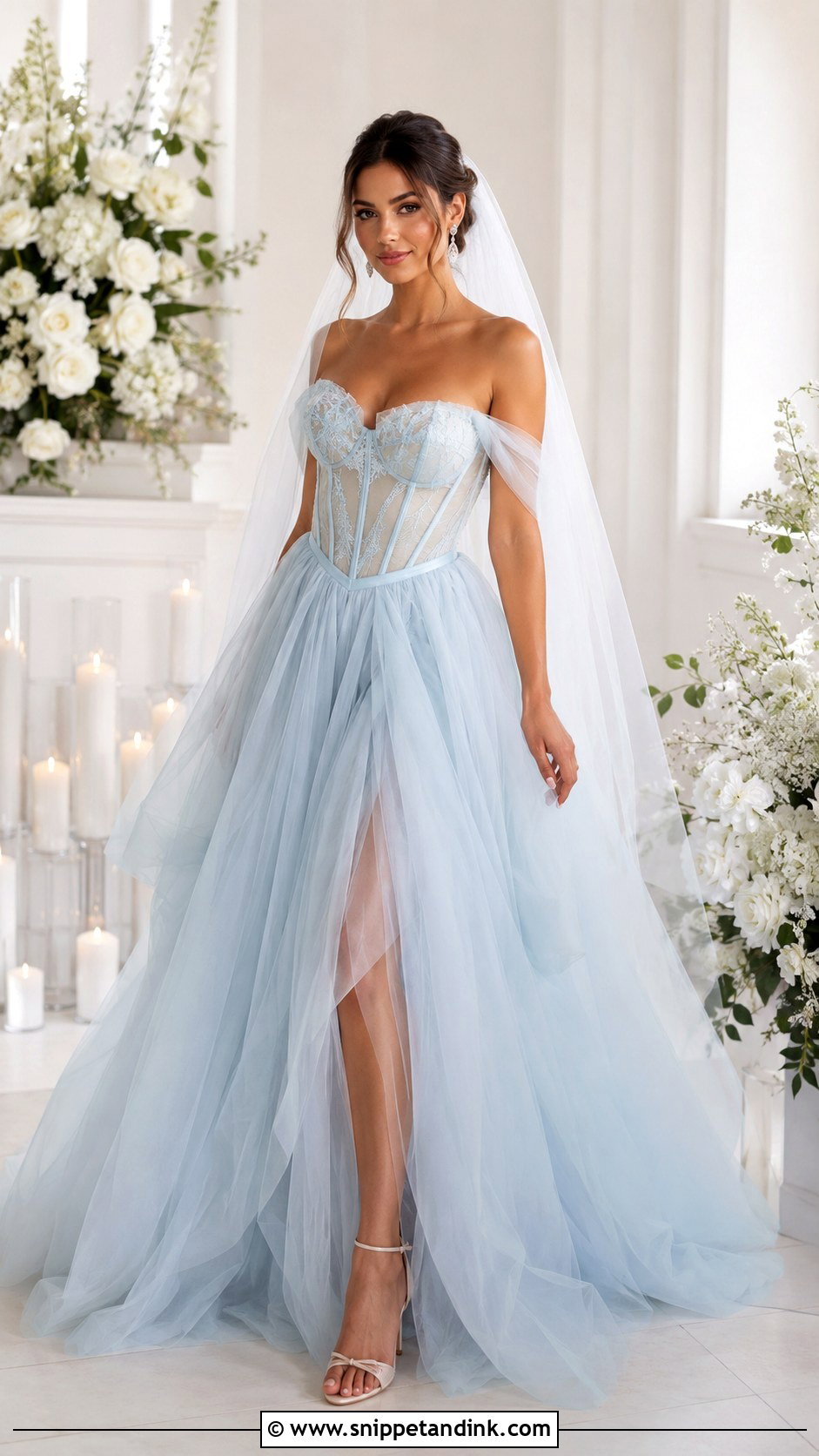 Blue Corset Wedding Gown - Snippet and Ink - 25 Blue Wedding Gowns