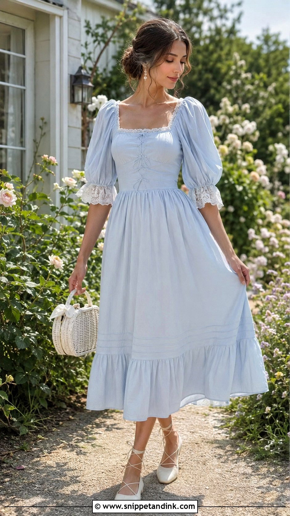 Blue Cottagecore Gown - Snippet and Ink - 20 Cottagecore Gowns