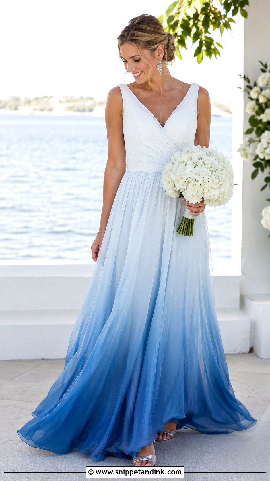 Blue Dip Dye Wedding Dress - Snippet and Ink - 20 Dip Dye Wedding Dress Ideas