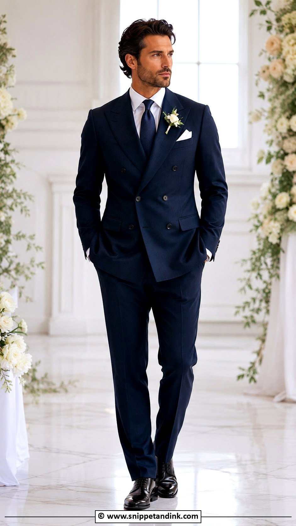 Blue Double Breasted Wedding Suit - Snippet and Ink - 30 Blue Suit Wedding Ideas