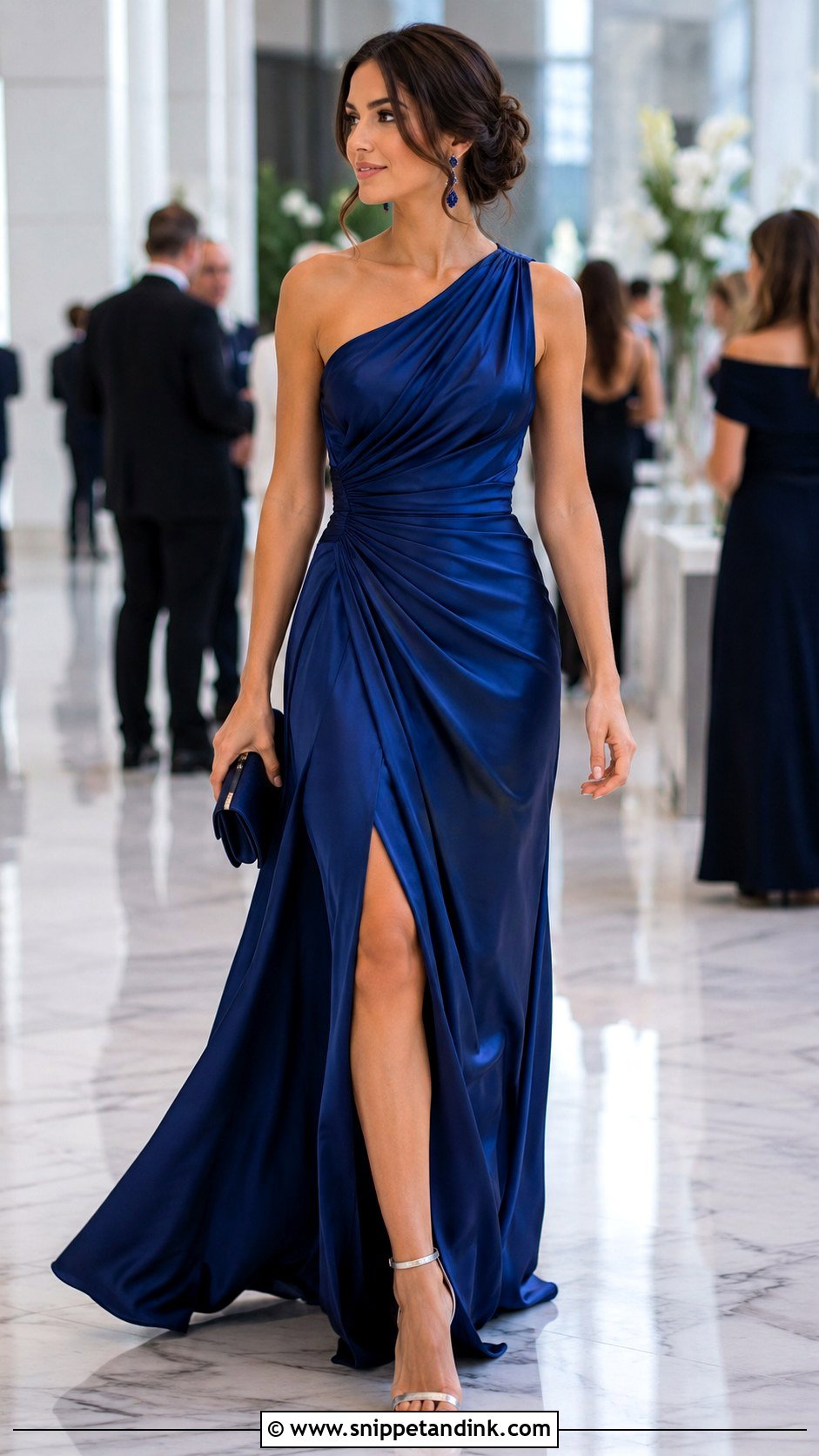 Blue Draped Couture Gown - Snippet and Ink - 20 Gown Couture Ideas
