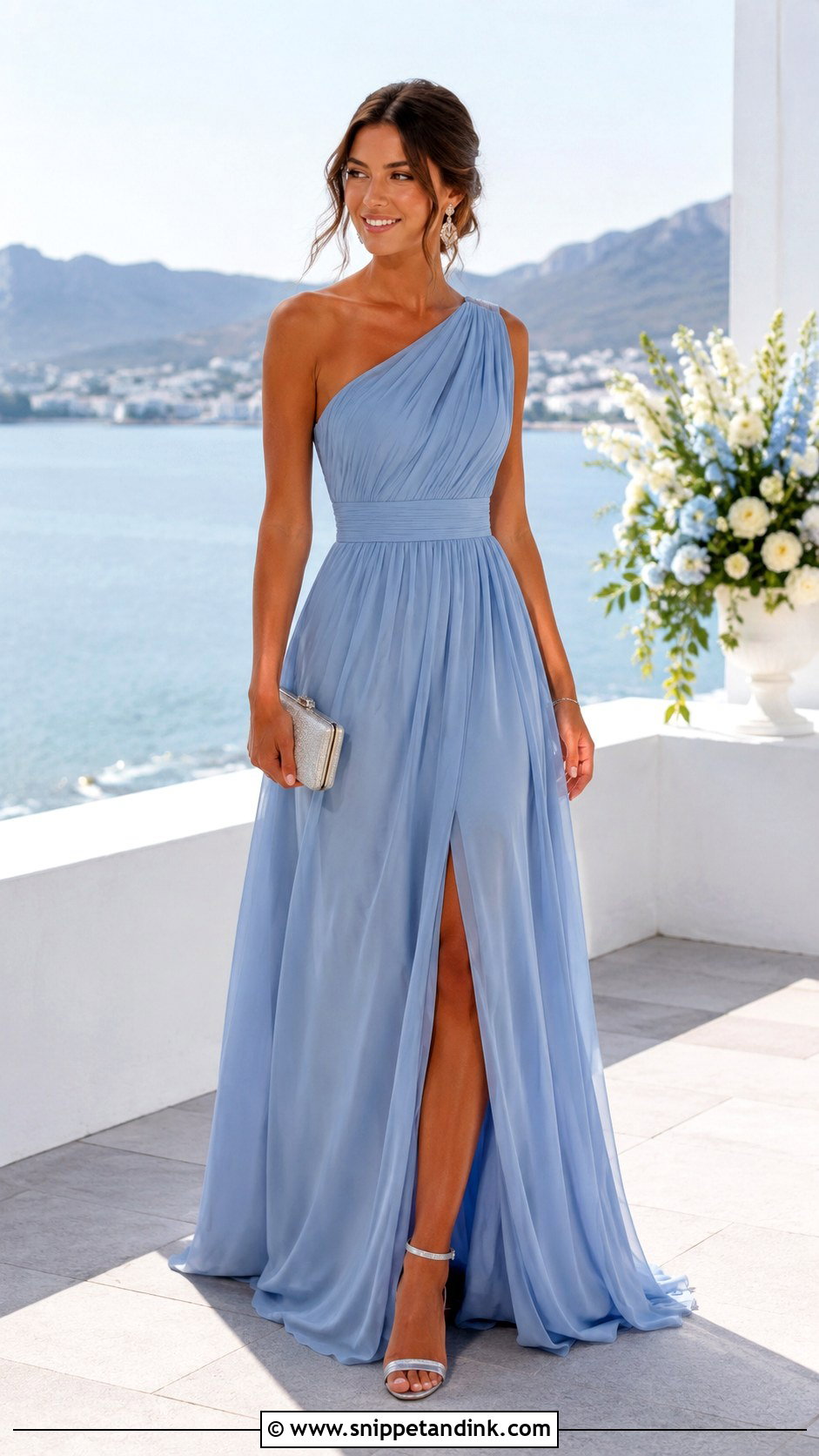 Blue Dress Wedding Guest Outfit - Snippet and Ink - 25 Summer Wedding Outfit Ideas