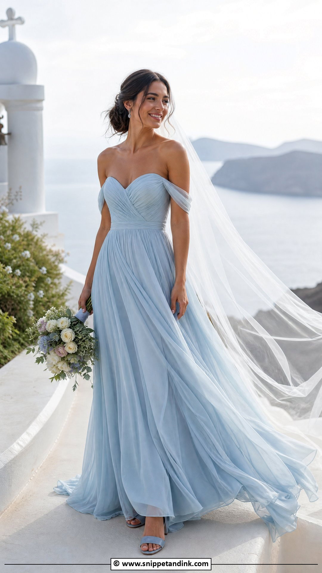 Blue Elopement Wedding Dress - Snippet and Ink - 35 Blue Wedding Dress Ideas