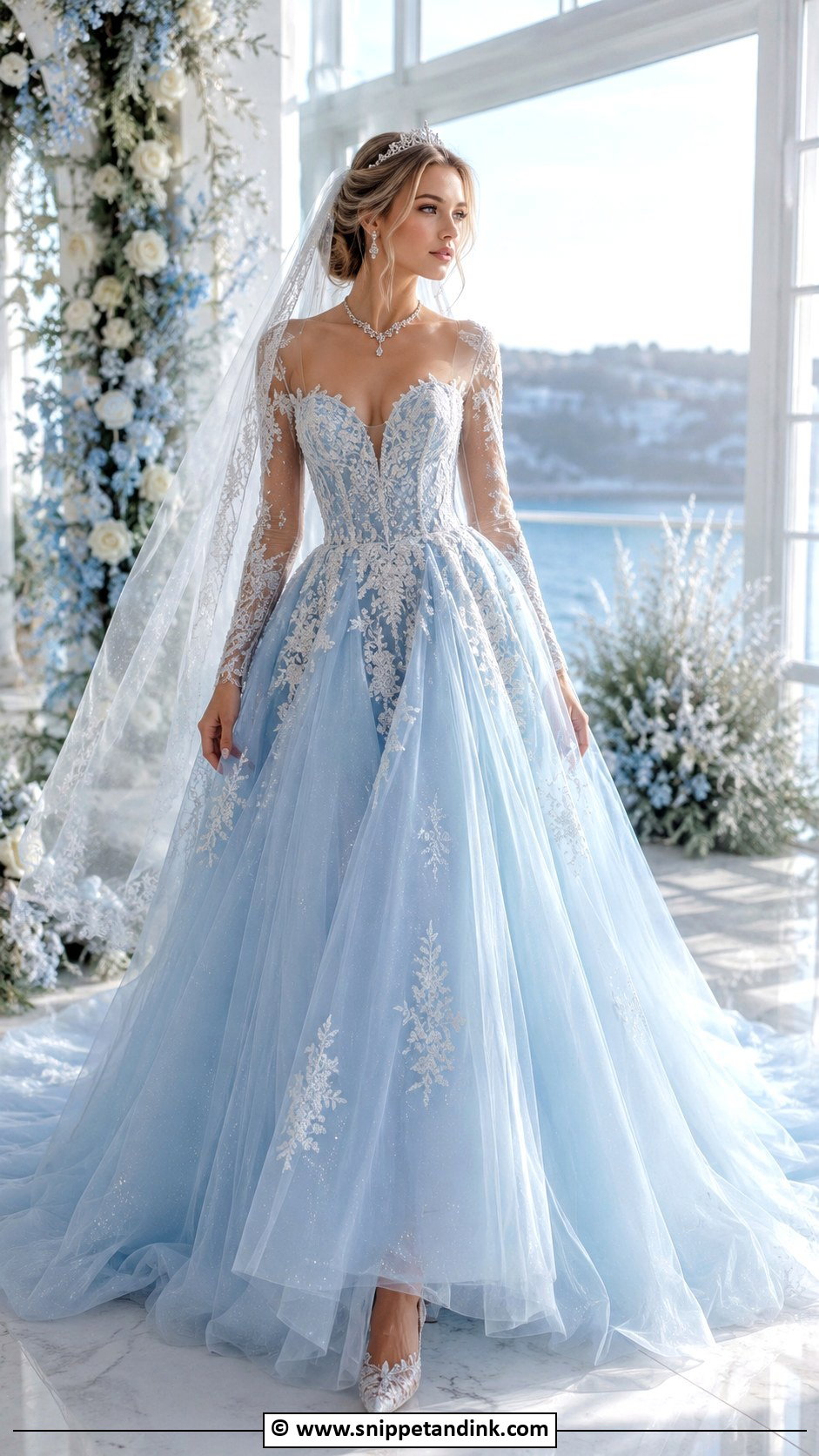 Blue Fantasy Wedding Dress - Snippet and Ink - 30 Fantasy Inspired Wedding Dress Ideas