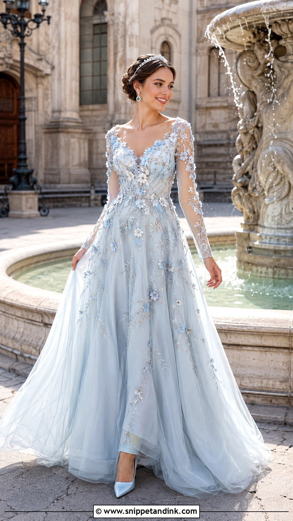Blue Floral Blair Wedding Dress - Snippet and Ink - 20 Blair Wedding Dress Ideas
