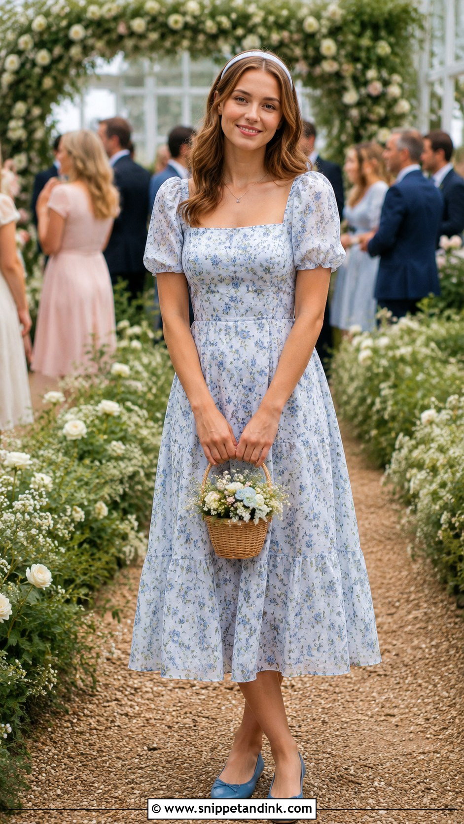 Blue Floral Girl Dress for Garden Wedding - Snippet and Ink - 20 Girl Dresses for Wedding