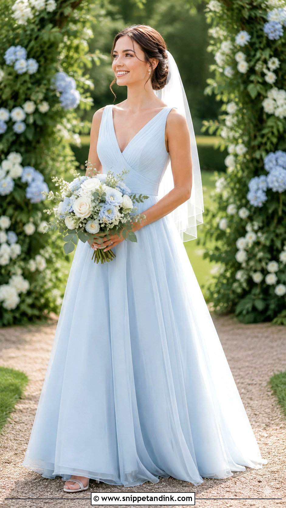 Blue Floral Wedding Dress - Snippet and Ink - 25 Blue Wedding Dresses