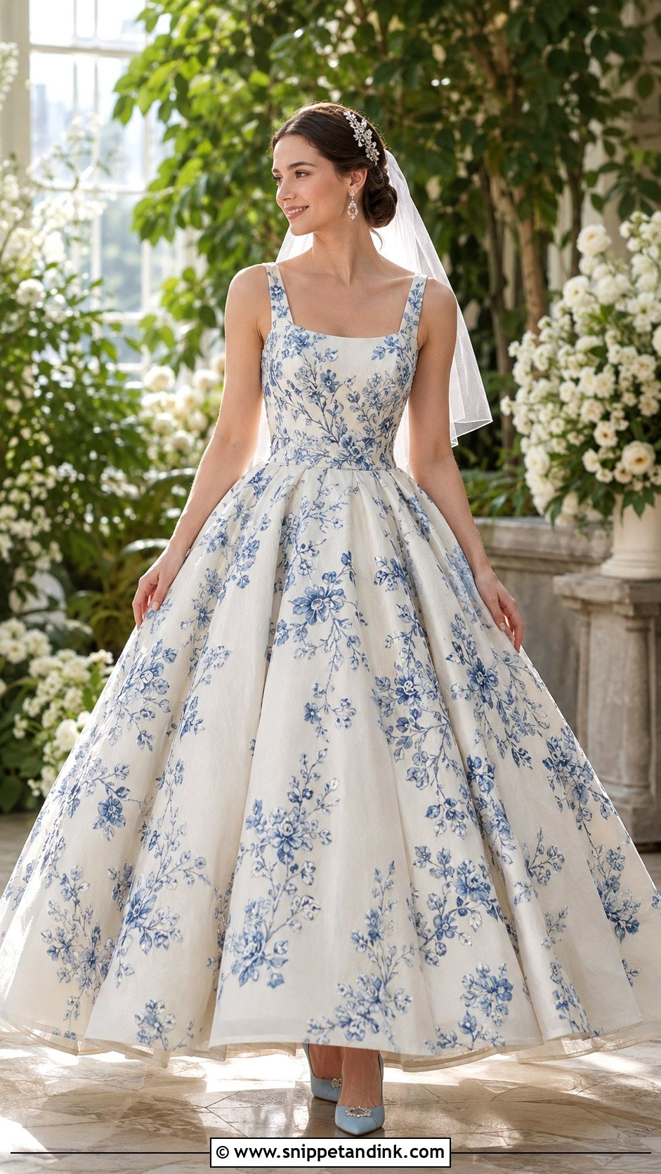 Blue Floral Wedding Dress - Snippet and Ink - 20 Fairy Tail Wedding Dress Ideas