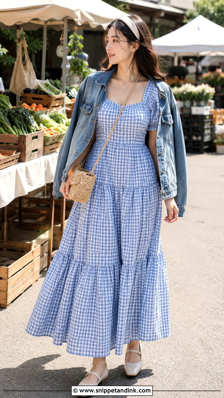 Blue Gingham Cottage Core Gown - Snippet and Ink - 20 Cottage Core Gown Ideas