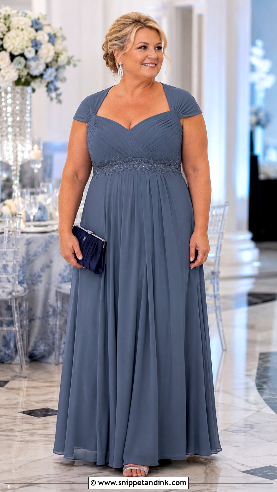 Blue Gray Empire Waist Gown - Snippet and Ink - 20 Gray Gown for Principal Sponsors Ideas