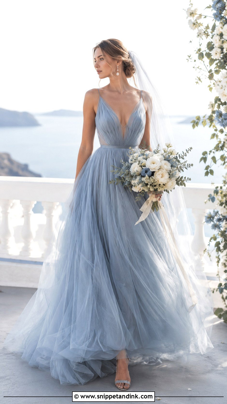 Blue Gray Wedding Dress - Snippet and Ink - 25 Gray Wedding Dress Ideas