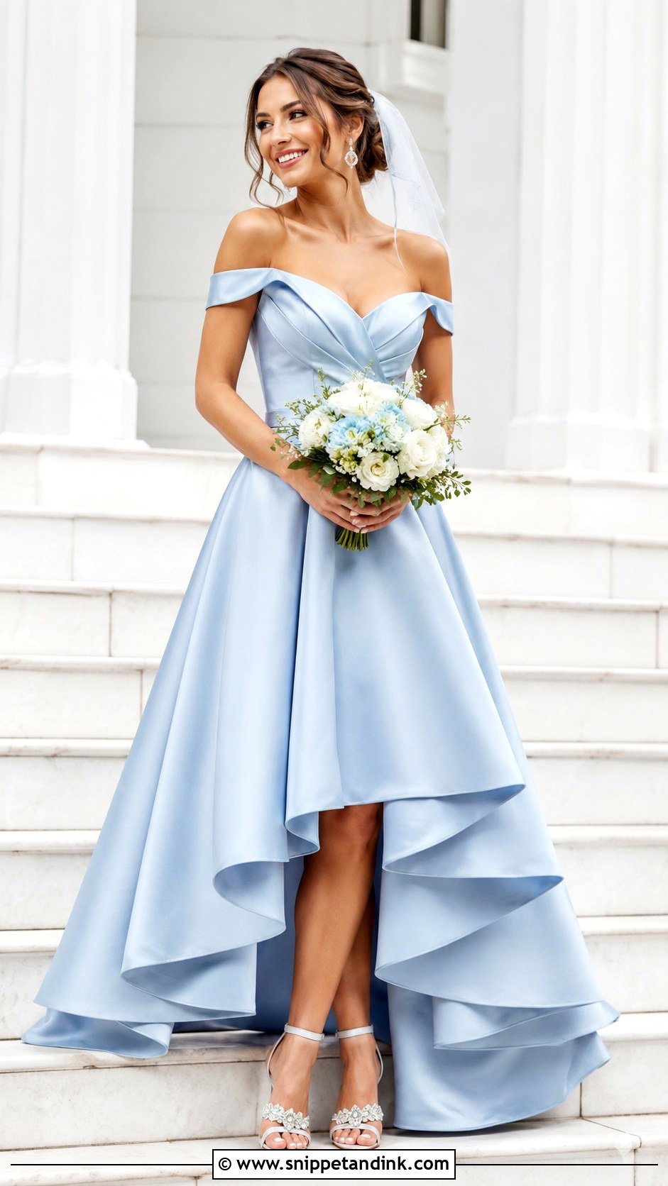 Blue High Low Wedding Dress - Snippet and Ink - 25 Blue Wedding Gowns