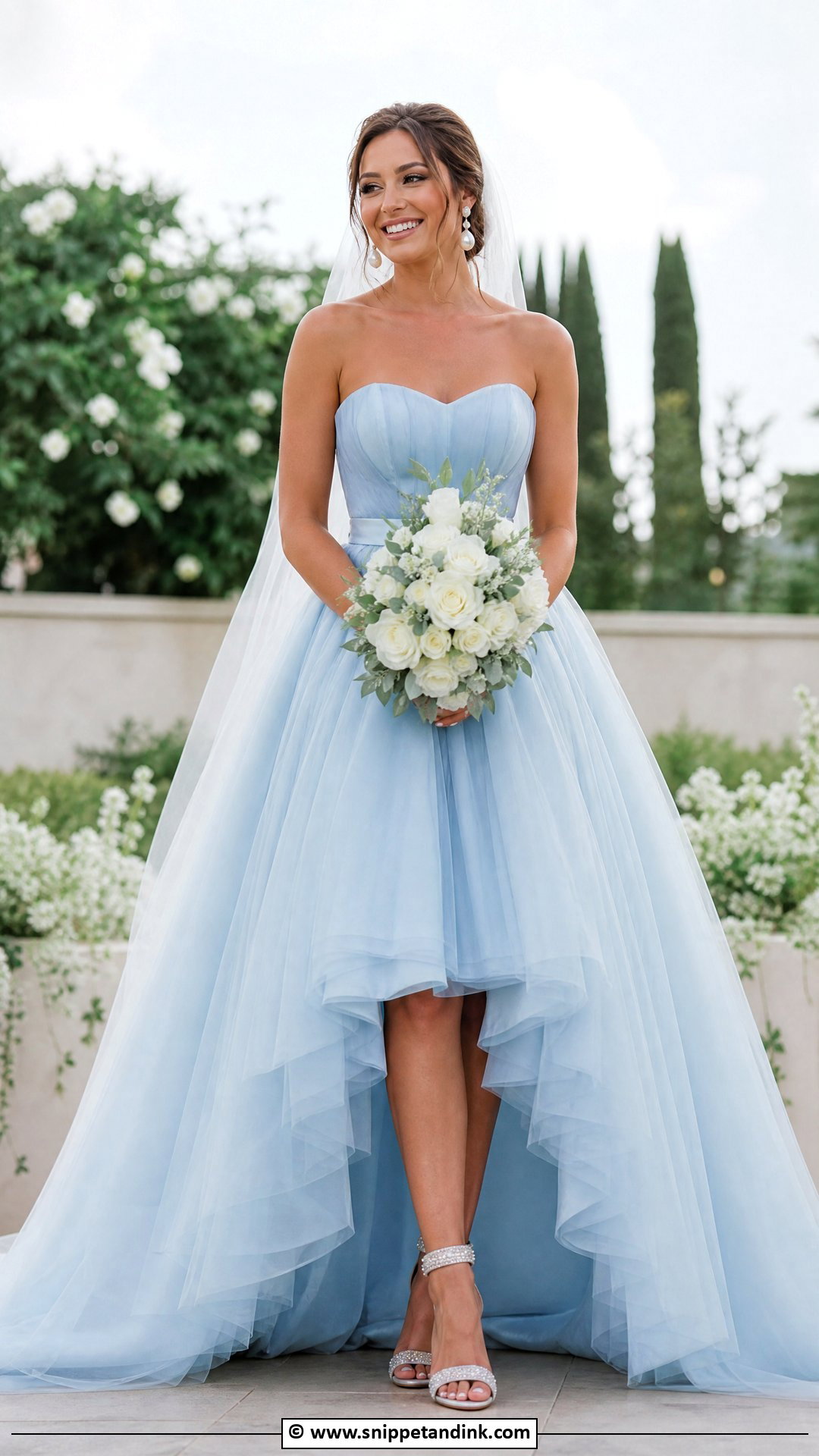 Blue High Low Wedding Dress - Snippet and Ink - 35 Blue Wedding Dress Ideas