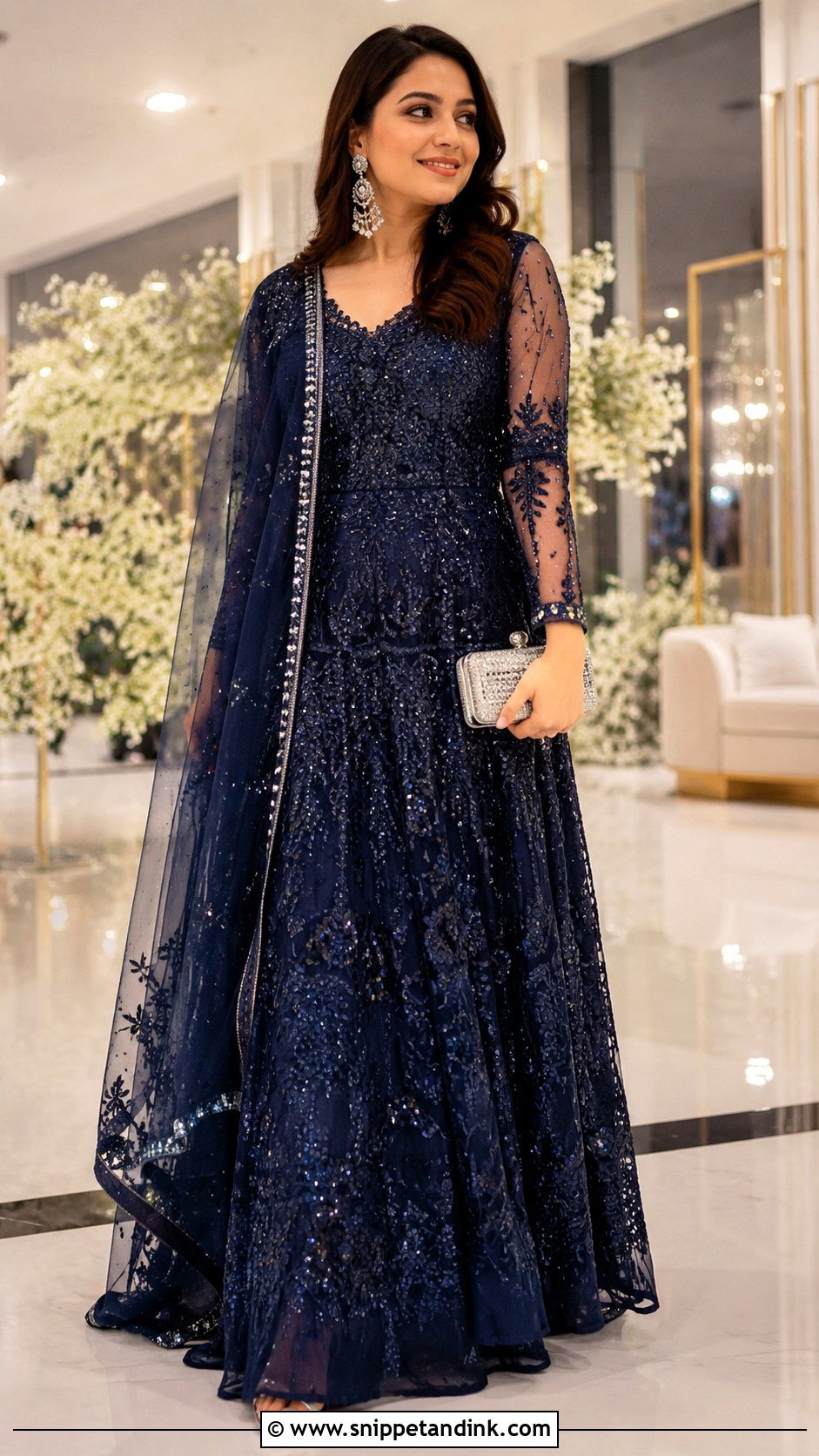 Blue Indian Wedding Gown - Snippet and Ink - 30 Indian Wedding Gowns