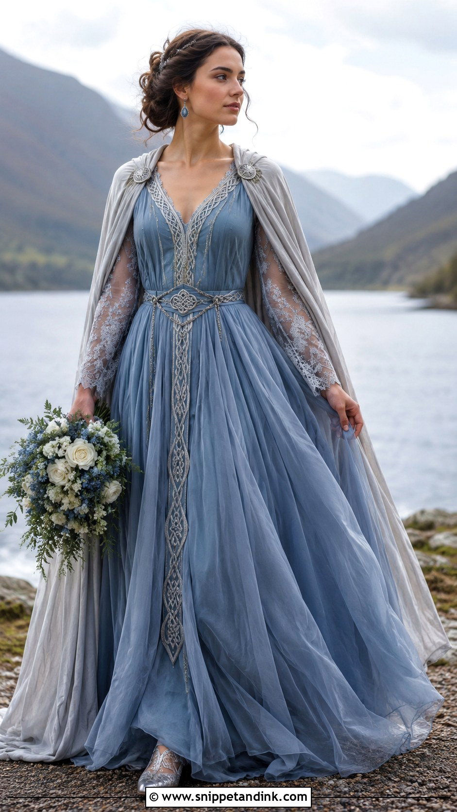 Blue Irish Celtic Wedding Dress - Snippet and Ink - 20 Irish Celtic Wedding Dress Ideas