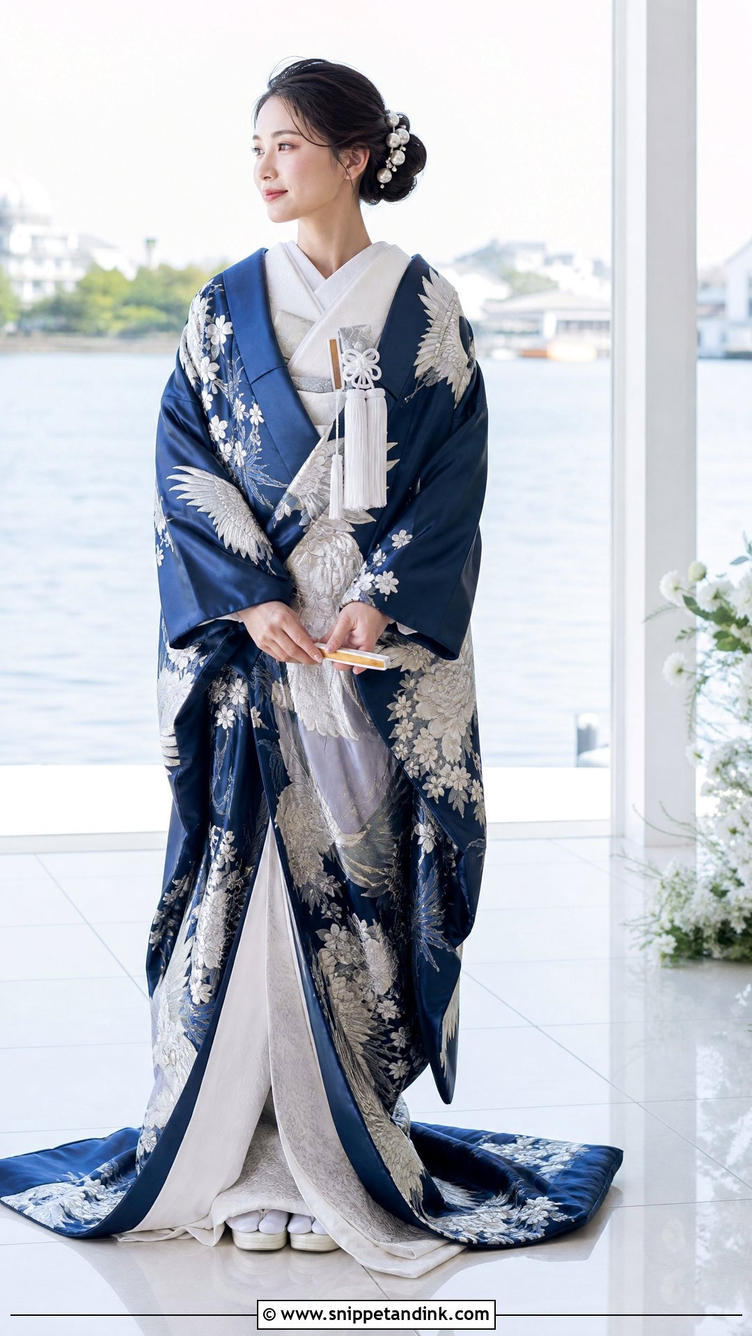 Blue Iro Uchikake Kimono Wedding Dress - Snippet and Ink - 25 Kimono Wedding Dress Ideas