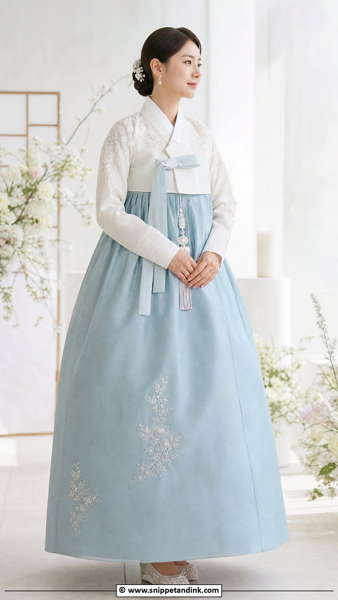 Blue Korean Wedding Hanbok - Snippet and Ink - 35 Korean Wedding Dress Ideas