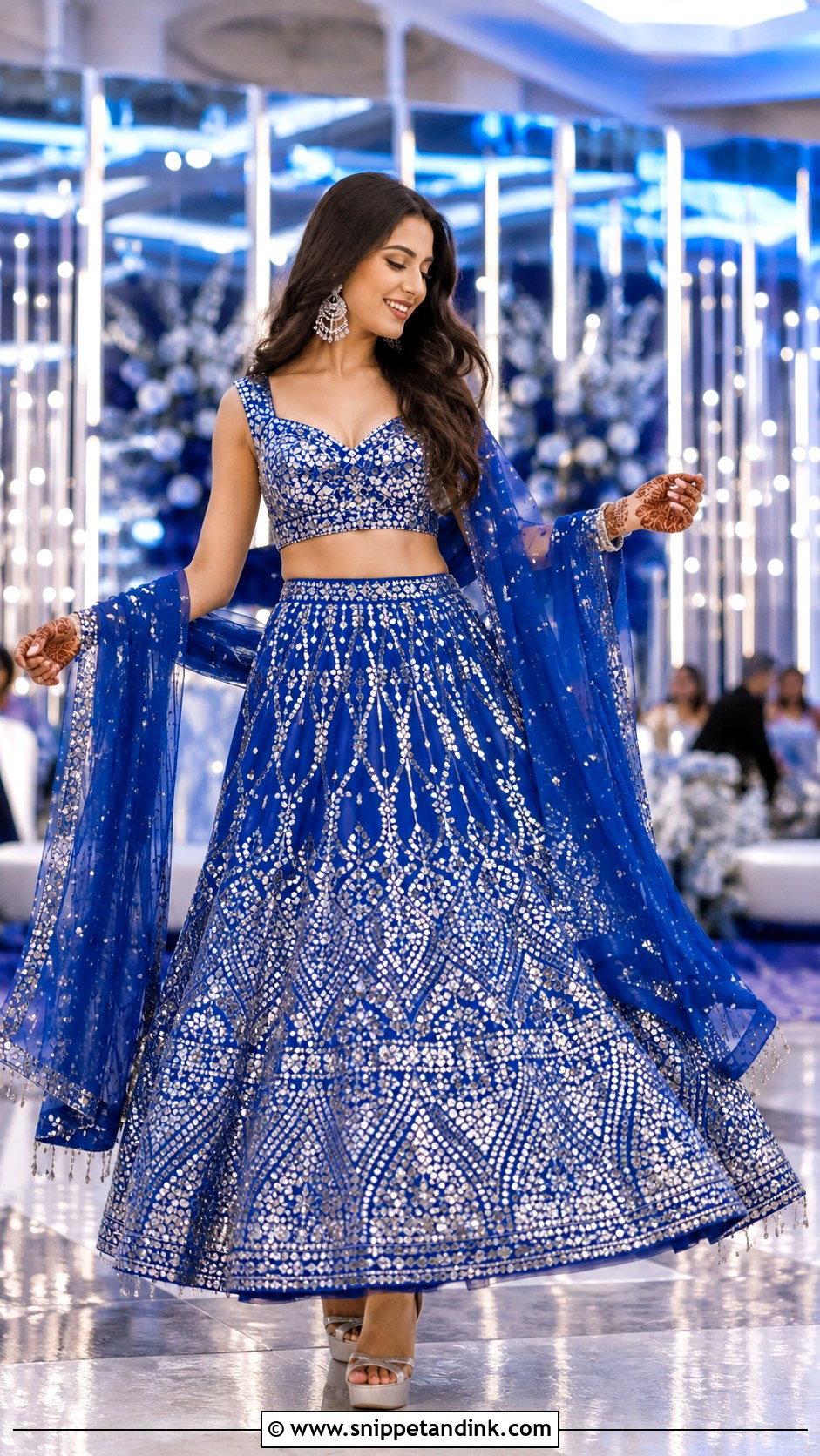 Blue Lehenga Sangeet Outfit - Snippet and Ink - 25 Bridal Sangeet Outfits