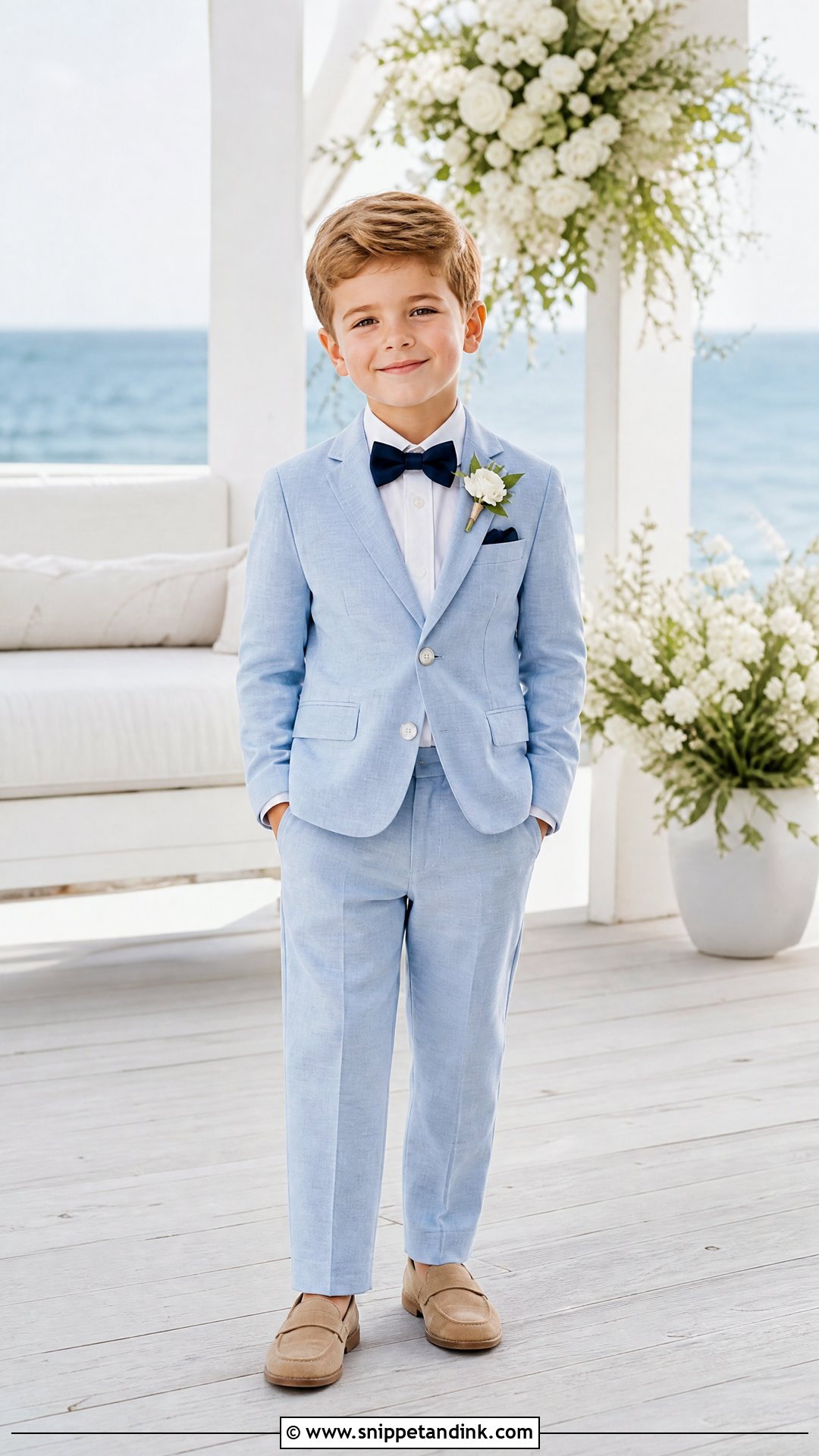 Blue Linen Ring Bearer Outfit - Snippet and Ink - 20 Ringbearers Outfits