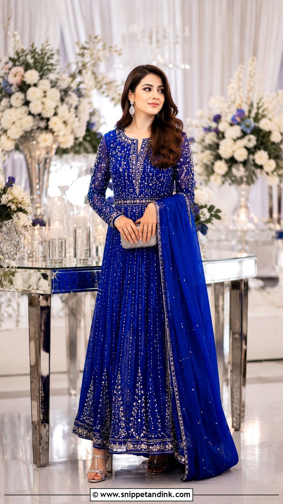 Blue Maxi Dress For Pakistani Wedding - Snippet and Ink - 25 Pakistani Wedding Dresses Sisters