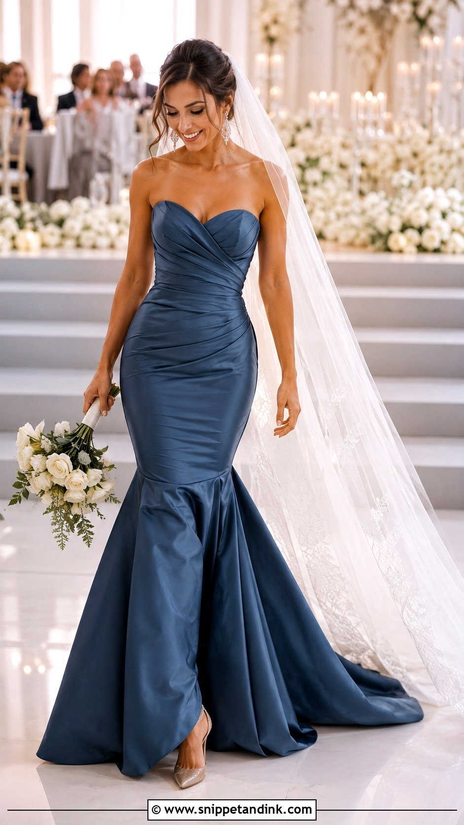 Blue Mermaid Wedding Dress - Snippet and Ink - 25 Blue Wedding Dresses