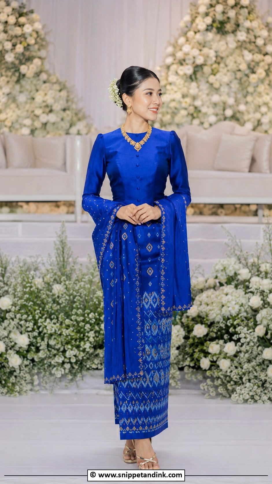 Blue Myanmar Wedding Dress - Snippet and Ink - 25 Myanmar Wedding Dress Ideas