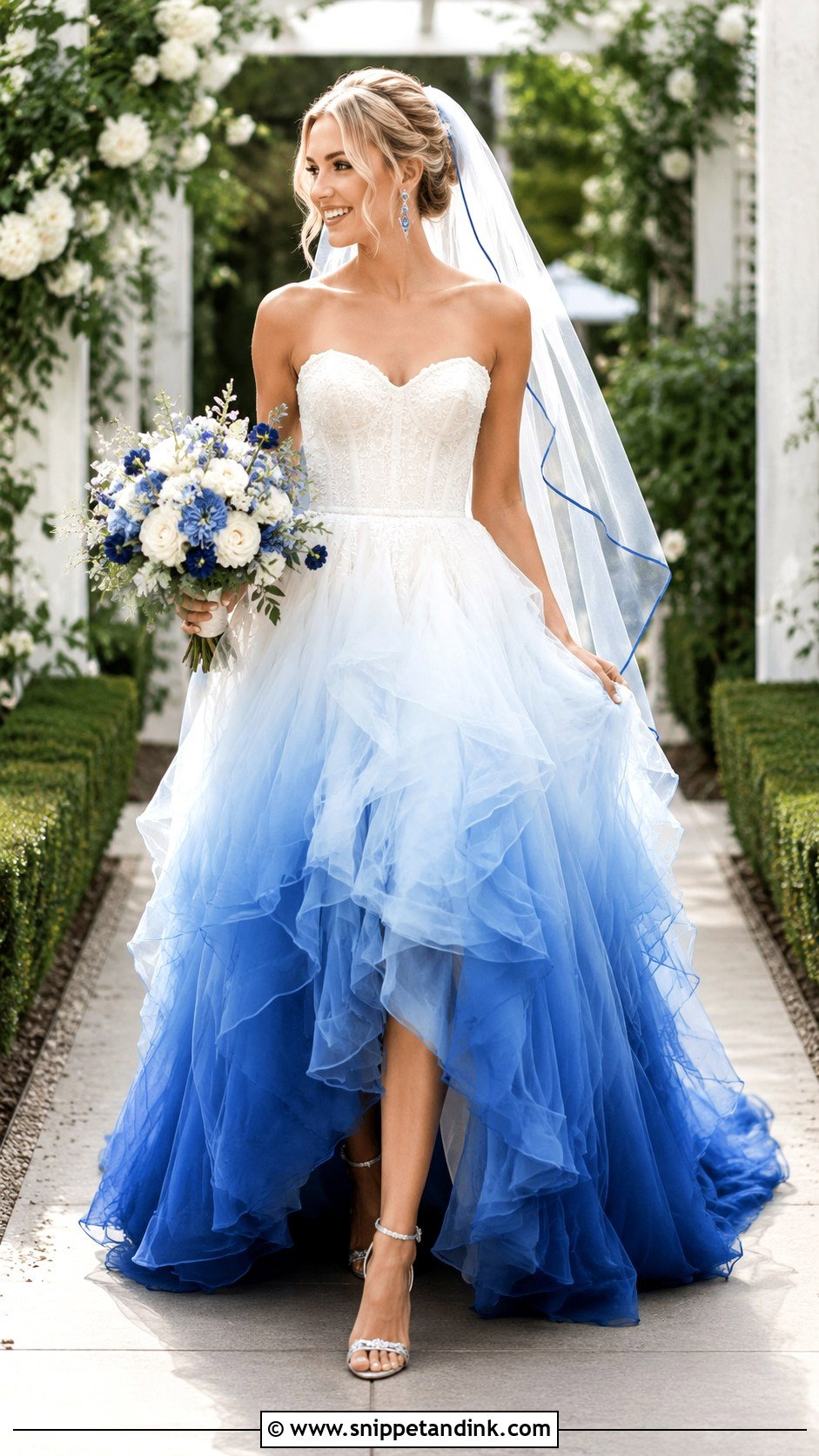 Blue Ombre Alice in Wonderland Wedding Dress - Snippet and Ink - 20 Alice in Wonderland Wedding Dress Ideas