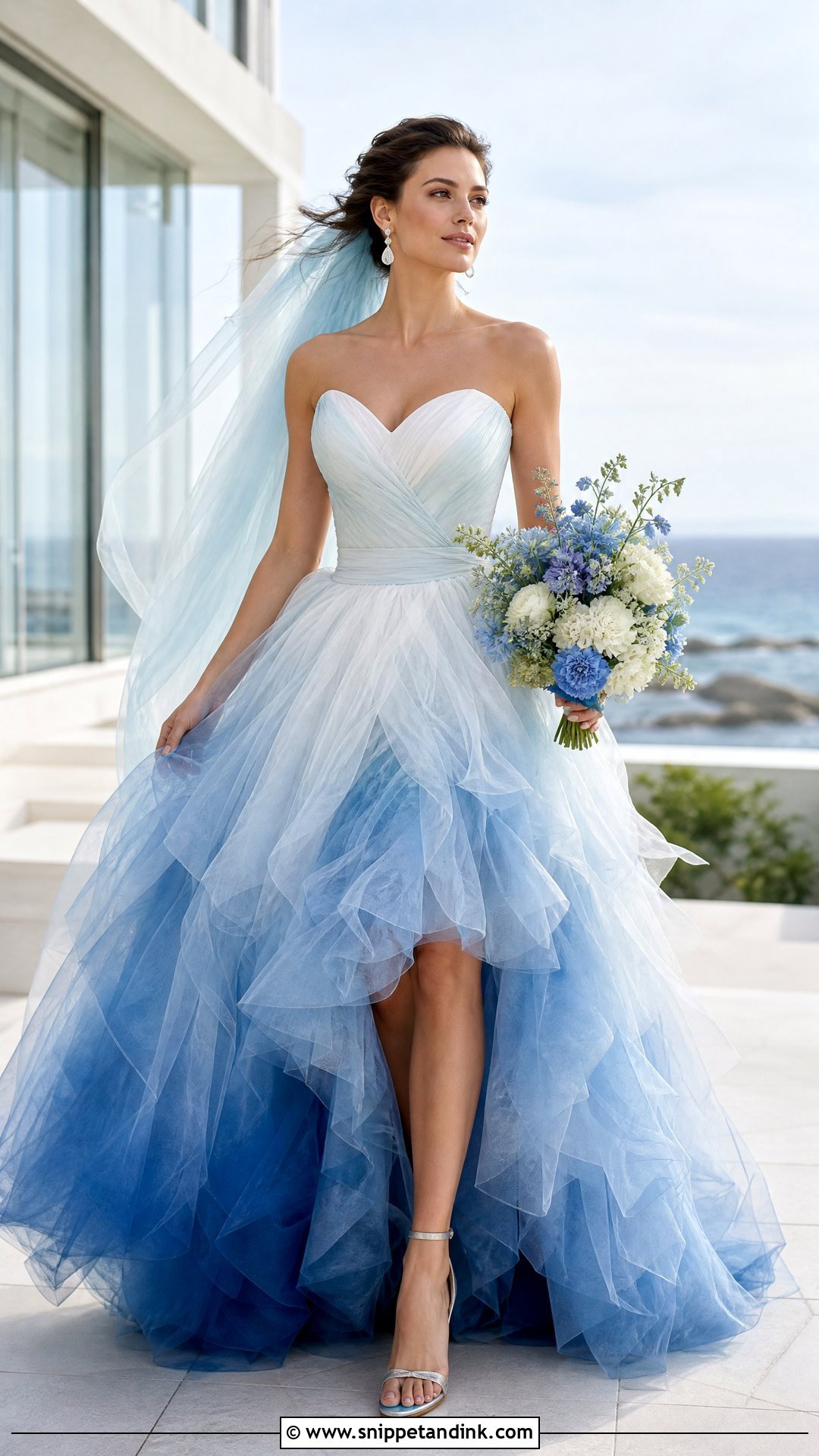 Blue Ombre Bridal Dress - Snippet and Ink - 25 Blue Bridal Dress Ideas