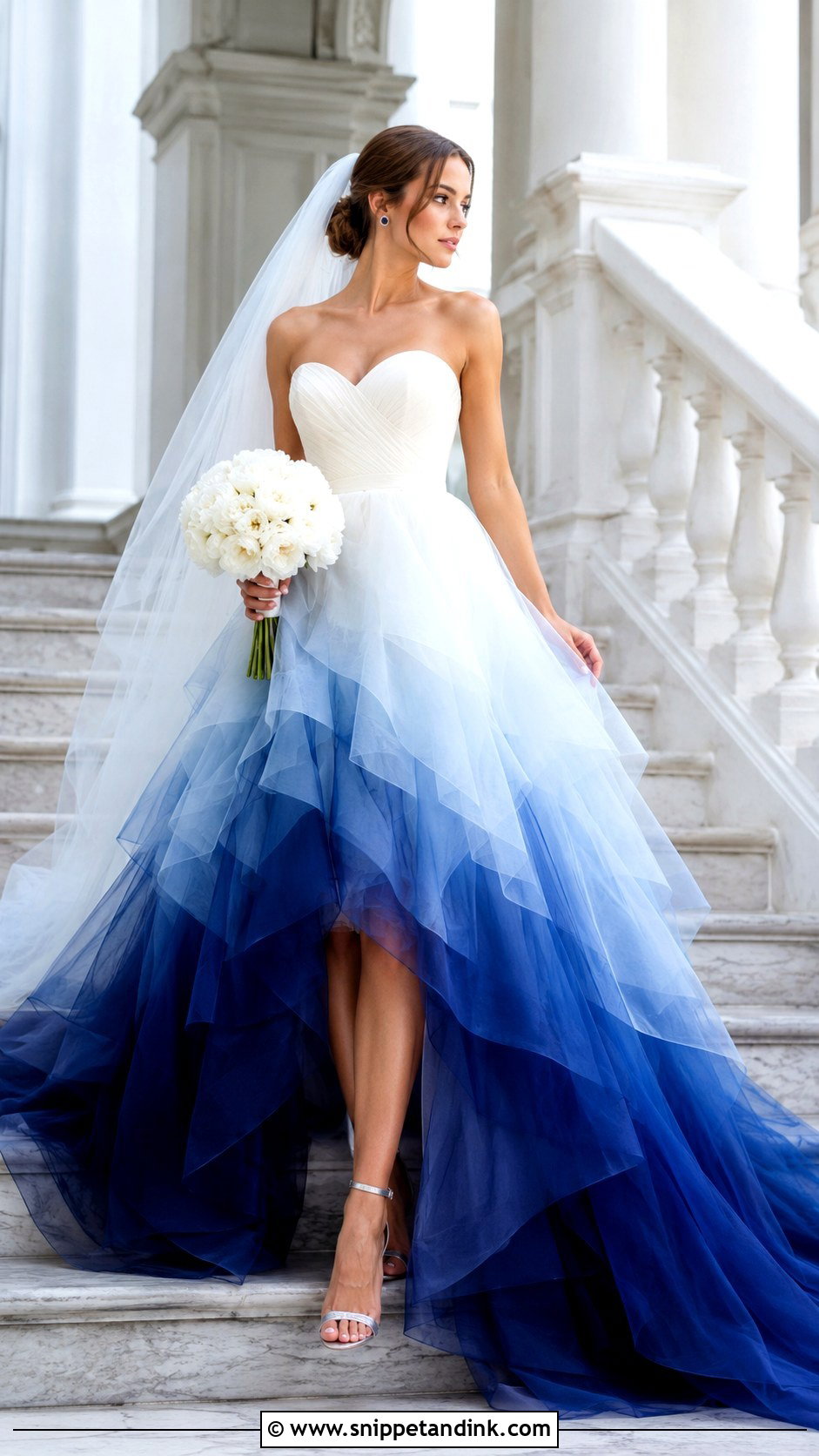 Blue Ombre Bridal Gown - Snippet and Ink - 20 Blue Bridal Ideas
