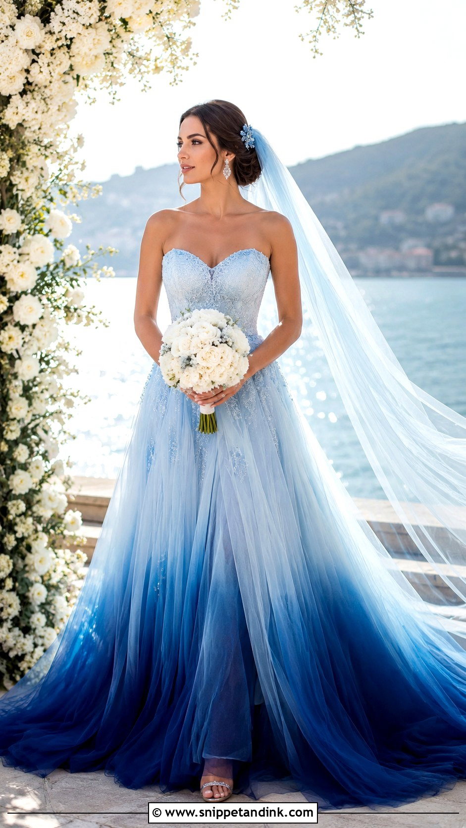 Blue Ombre Bridal Gown - Snippet and Ink - 20 Blue Bridal Gown Ideas