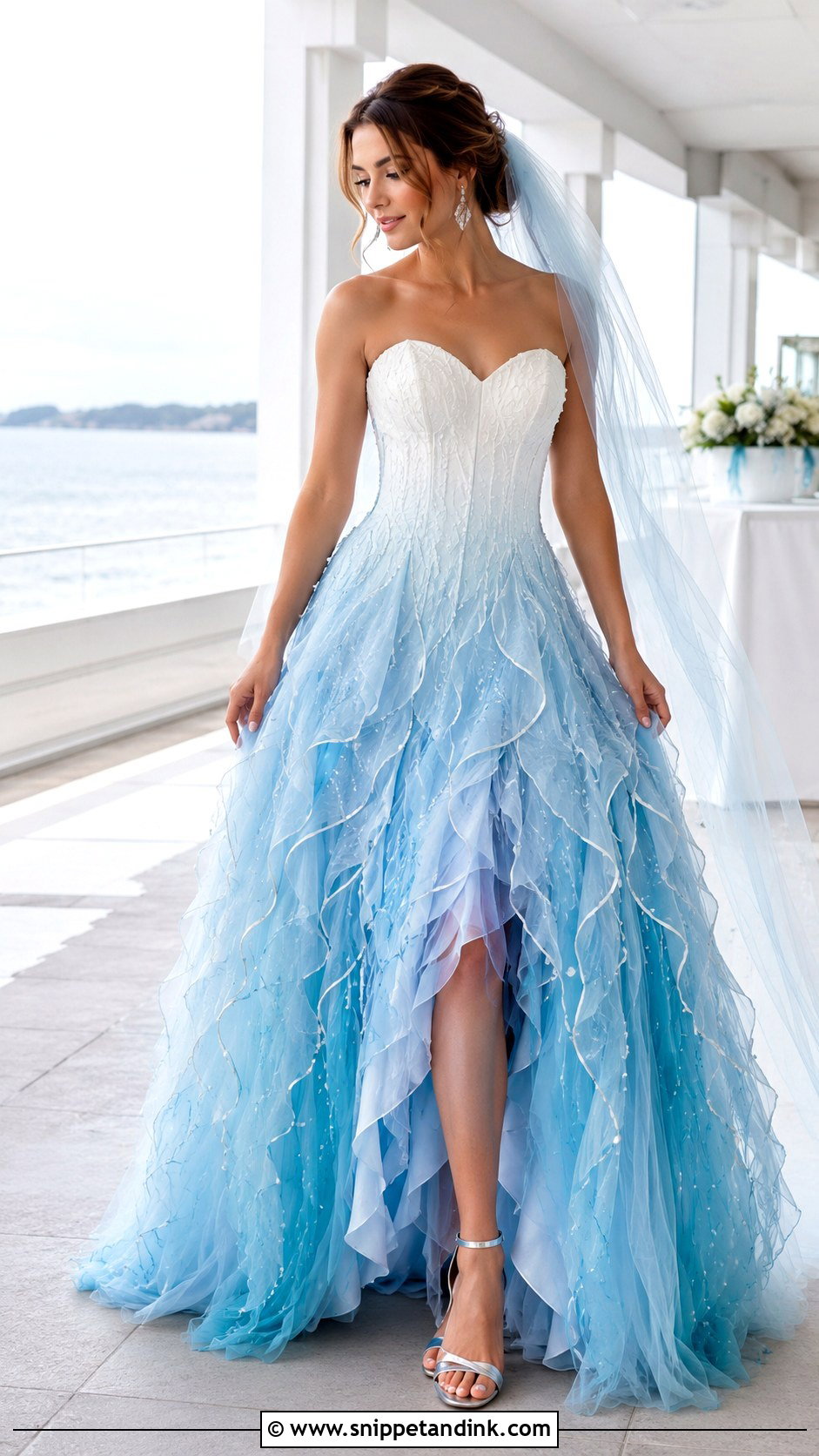 Blue Ombre Jellyfish Wedding Dress - Snippet and Ink - 20 Jellyfish Wedding Dress Ideas