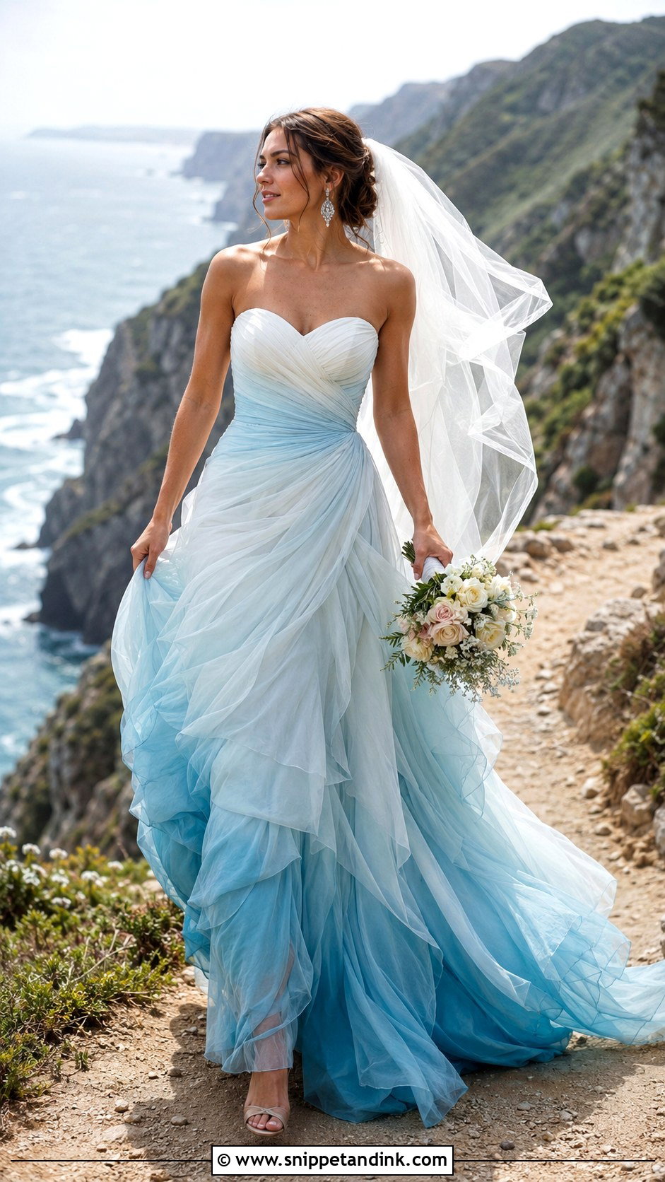 Blue Ombre Ocean Wedding Dress - Snippet and Ink - 20 Ocean Wedding Dress Ideas
