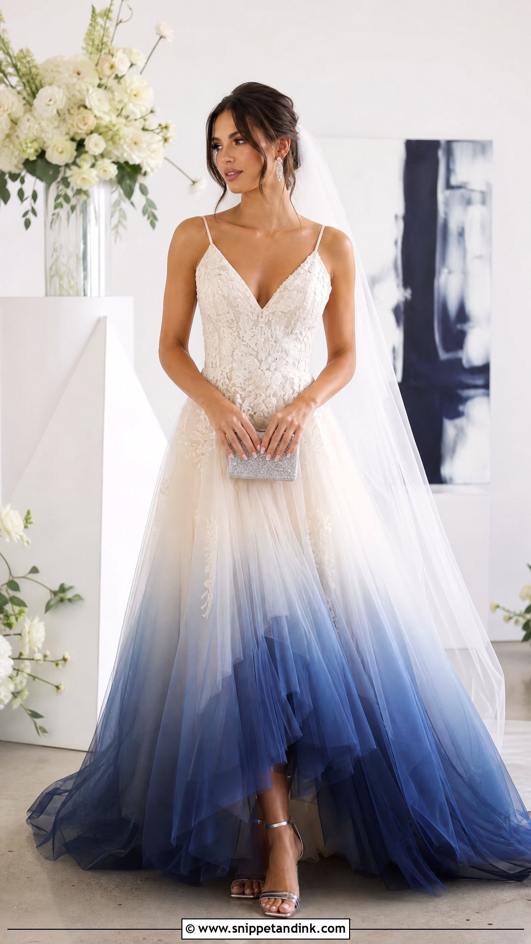 Blue Ombre Wedding Dress - Snippet and Ink - 20 Blue Bride Ideas