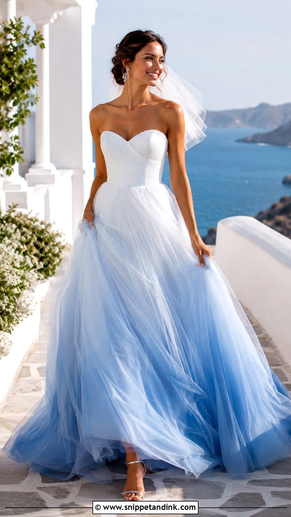 Blue Ombre Wedding Dress - Snippet and Ink - 20 Wedding Dress with Color Accents Ideas