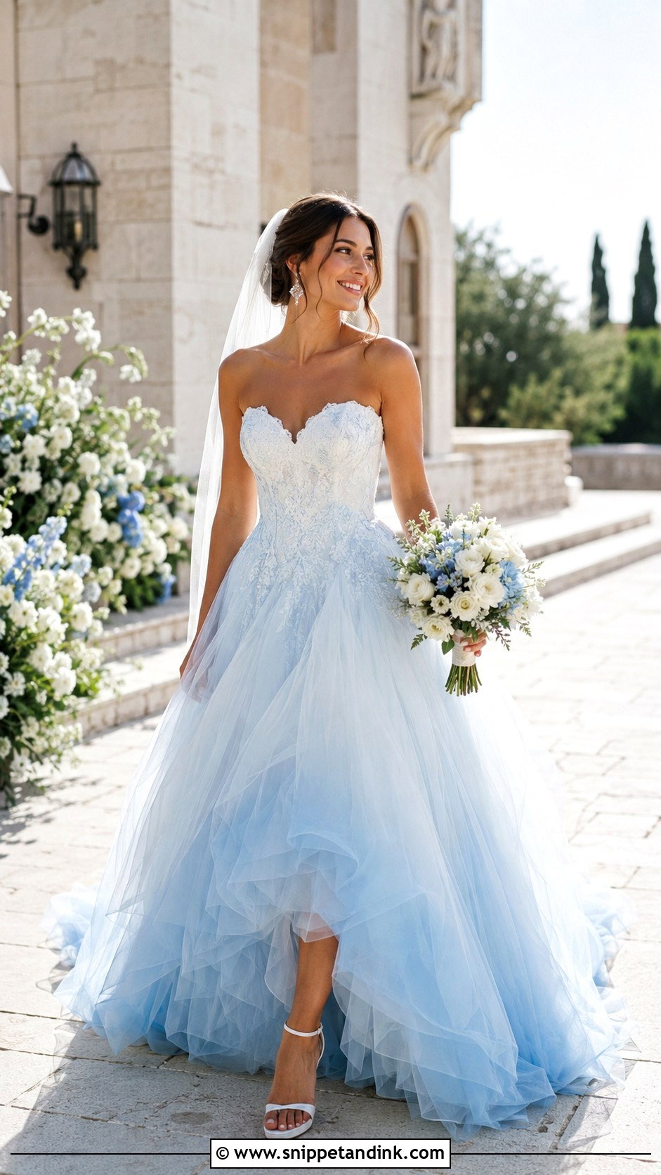 Blue Ombre Wedding Dress - Snippet and Ink - 25 Blue and White Wedding Dress Ideas