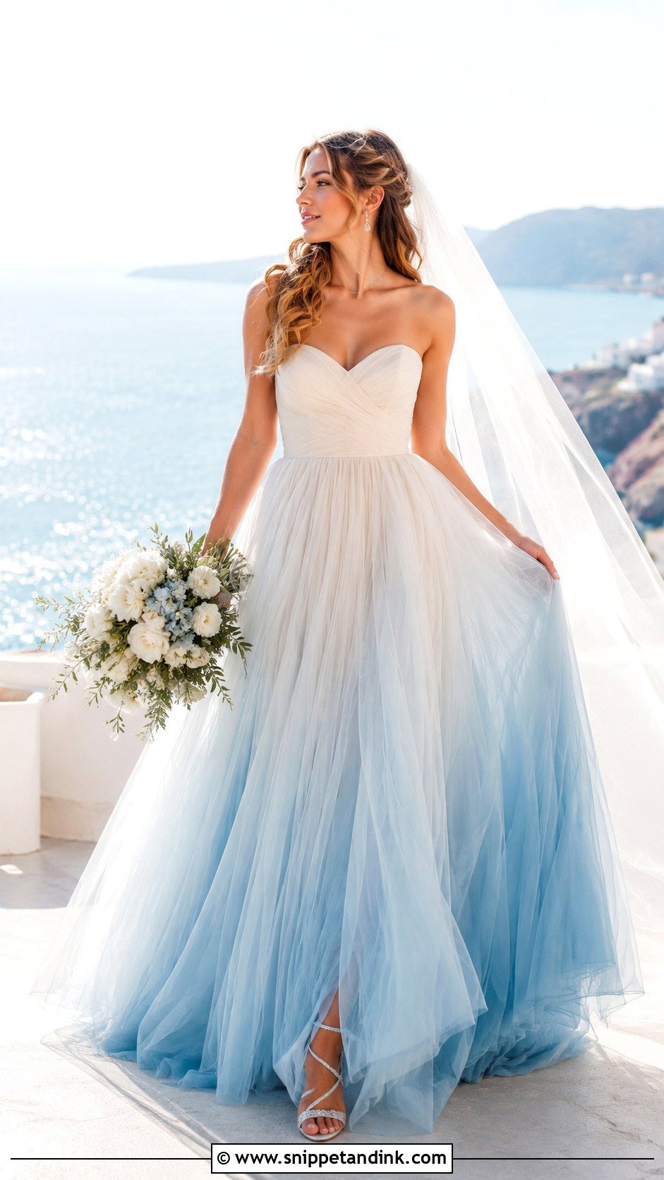 Blue Ombre Wedding Dress - Snippet and Ink - 25 Blue Wedding Gowns