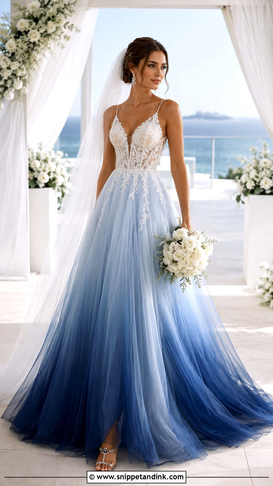 Blue Ombre Wedding Dress Outfit - Snippet and Ink - 20 Blue Wedding Dress Outfit Ideas