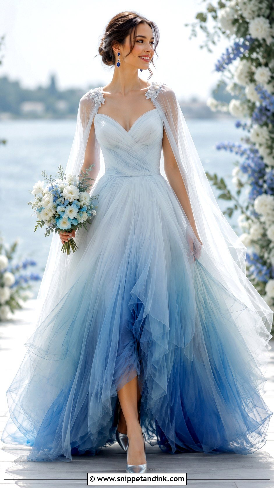 Blue Ombre Wedding Dress With Silver Shoes - Snippet and Ink - 20 Unusual Wedding Dress Ideas